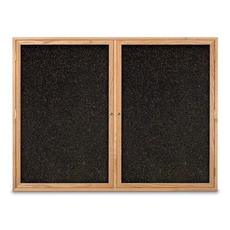United Visual Products Sliding Door Indoor Enclosed Corkboard, 7 UV9027ACS-SATIN-PUMICE